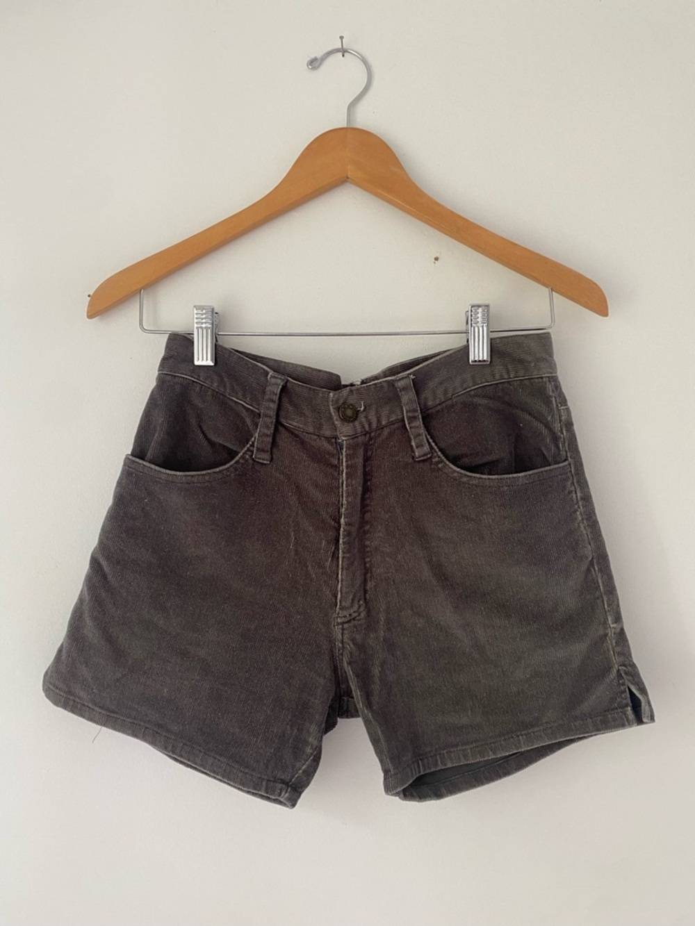 In God We Trust Charcoal Gray Corduroy Shorts